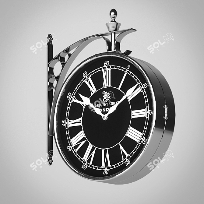 Elegant Regent Street Large Clock 3D model image 1