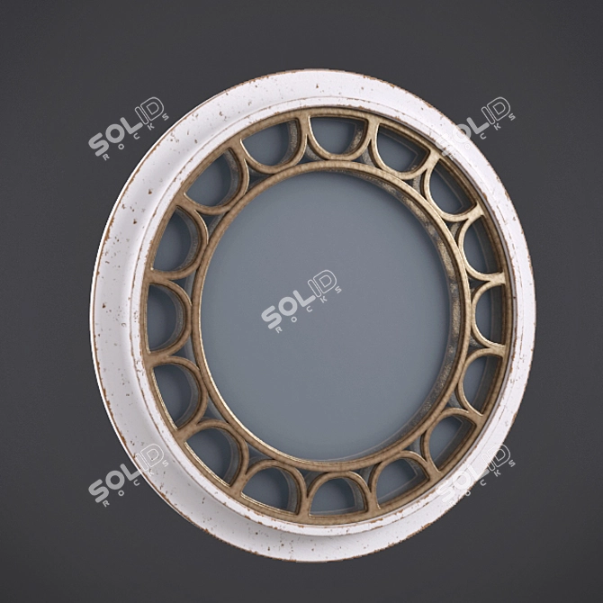 Moor Island Ring Mirror - Elegant Walnut Décor 3D model image 1