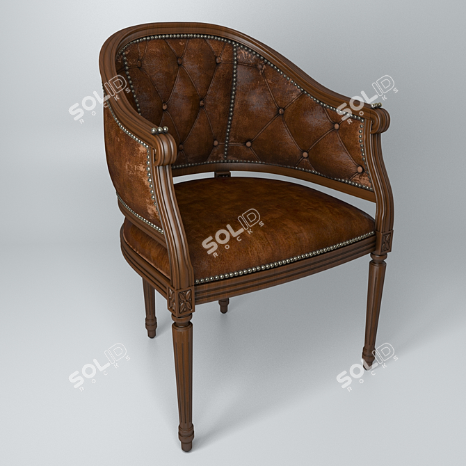 Luxury Leather Armchair by GENOVEVA 3D model image 1