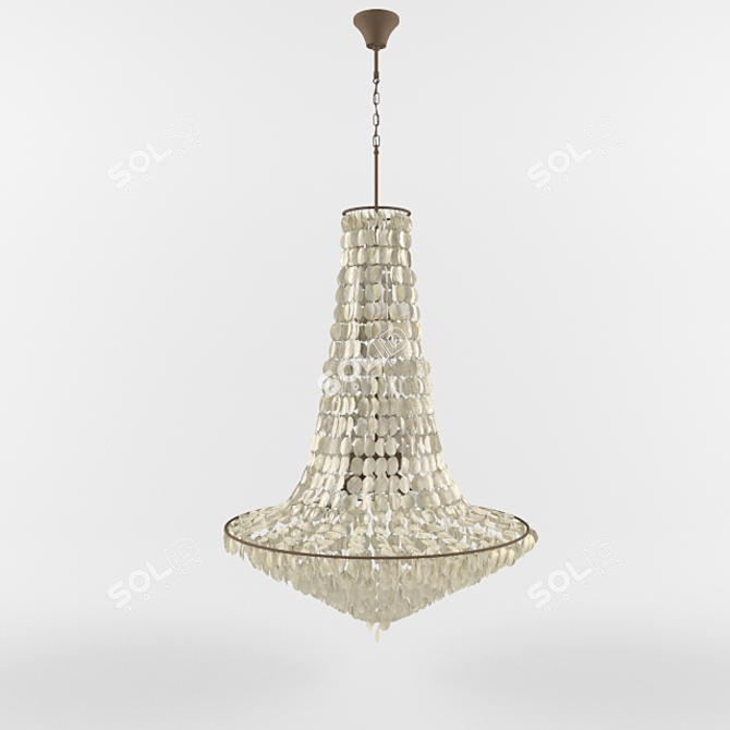 Elegant Seashell Chandelier 3D model image 1