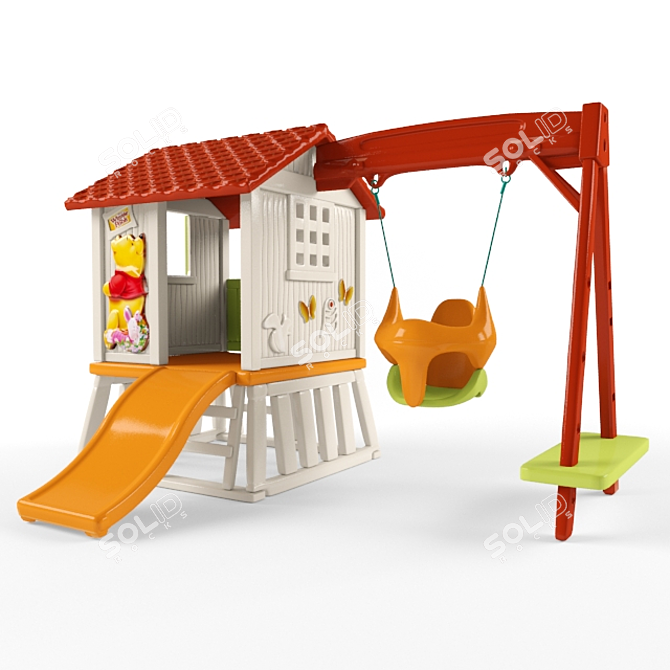 Winnie House with Slide and Swings - Smoby 3D model image 1
