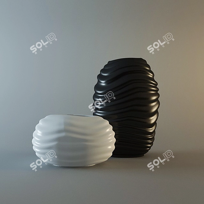 Elegant Ceramic Vase 3D model image 1