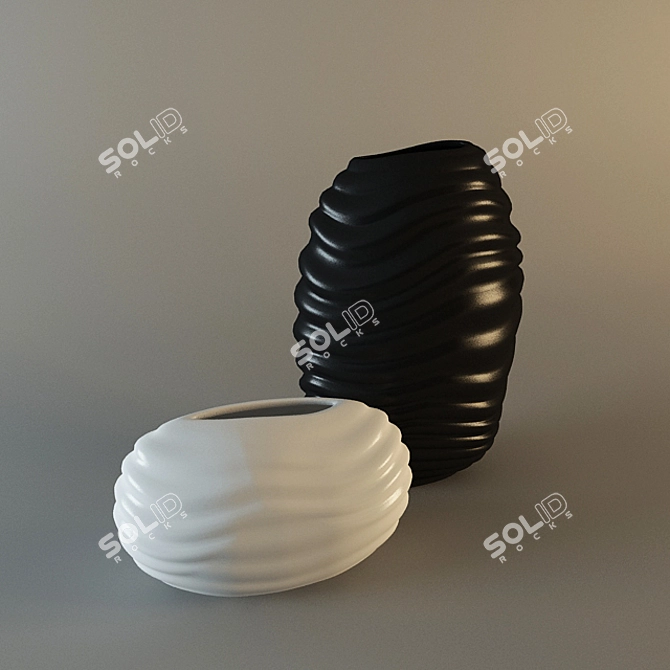 Elegant Ceramic Vase 3D model image 2