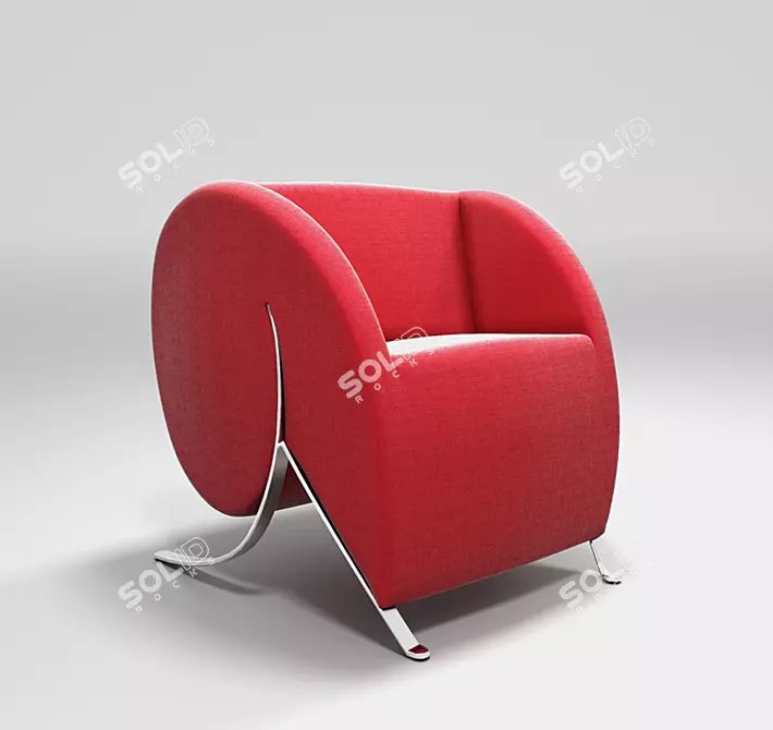 Elegant Arflex Virgola Armchair 3D model image 1