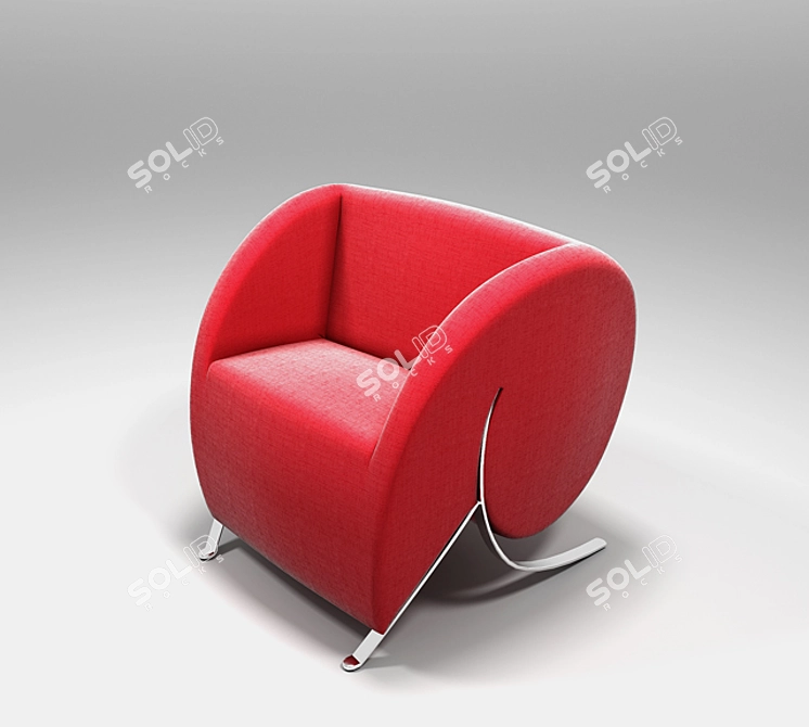 Elegant Arflex Virgola Armchair 3D model image 3