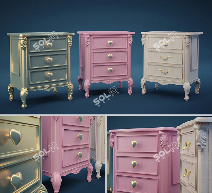 Elegant Cavio Benedetta Bedside 3D model image 1