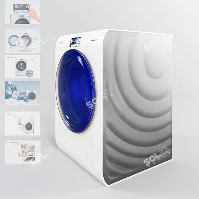 Samsung WW9000 Blue Design Excellence 3D model image 2