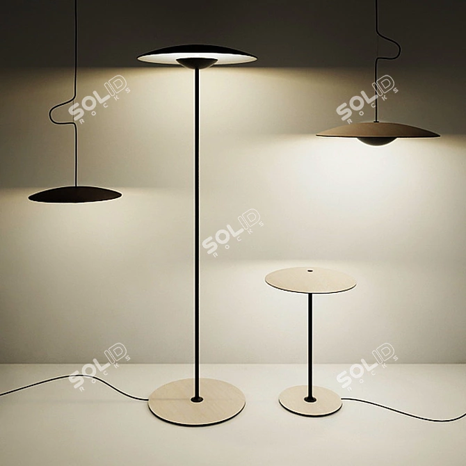 Ginger Lighting Collection: Chandeliers, Lamp, and Floor Lamp 3D model image 3