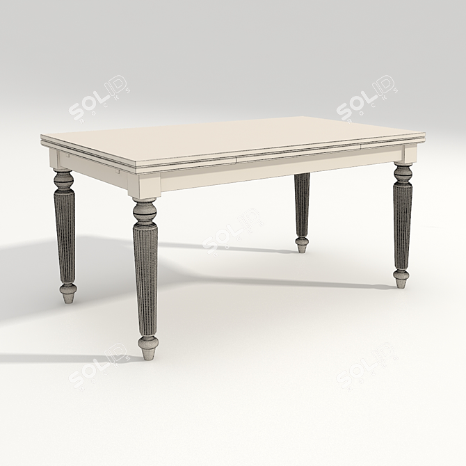 Classic Table with Textures 3D model image 2