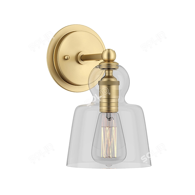 Elegant Lander Brass Sconce 3D model image 2