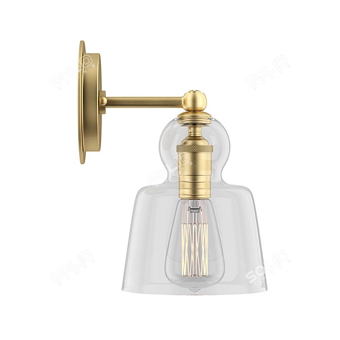 Elegant Lander Brass Sconce 3D model image 3