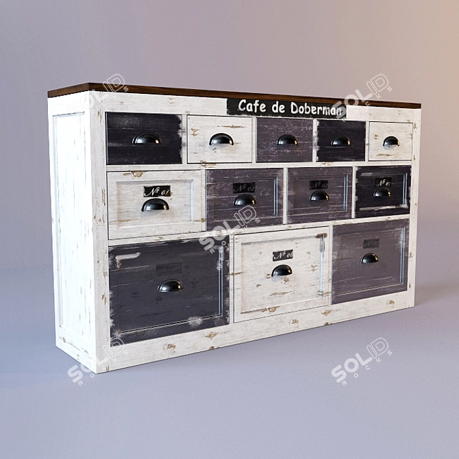 Loft Style Chest of Drawers 3D model image 1