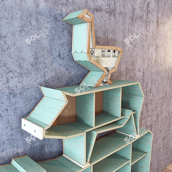 Loft Style Shelving 3D model image 2