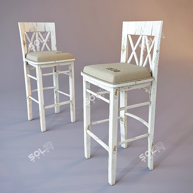 Sleekly Modern Barstool 3D model image 1