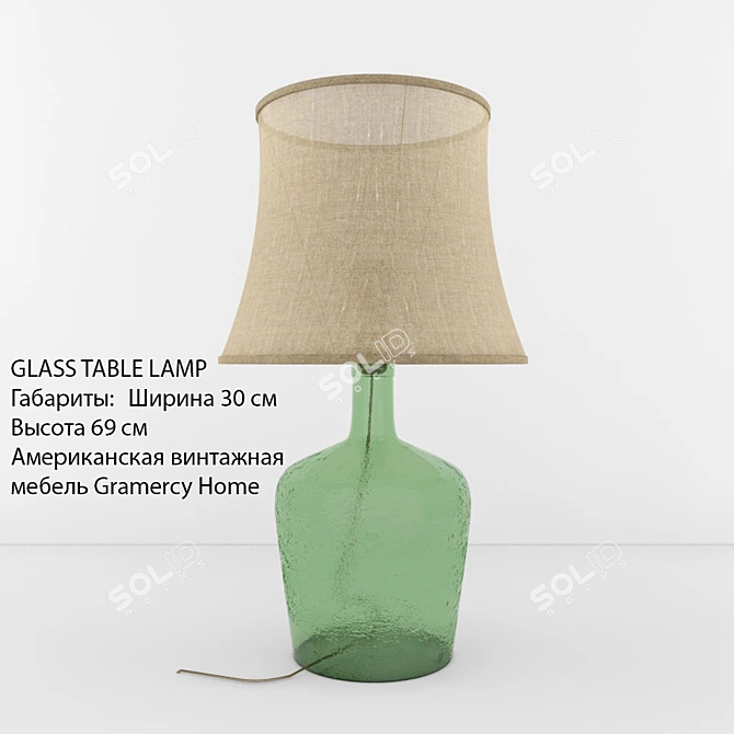 Vintage Gramercy Home Glass Table Lamp 3D model image 1