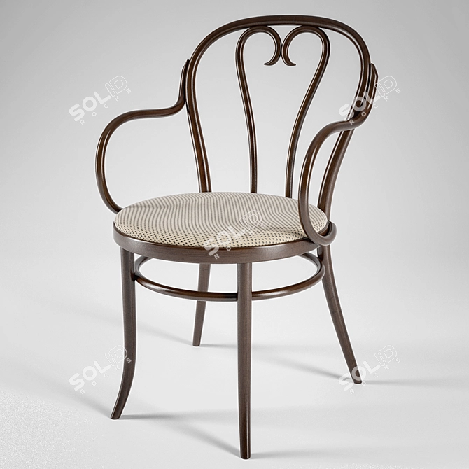 Elegant Viennese Chair by Fameg 3D model image 1