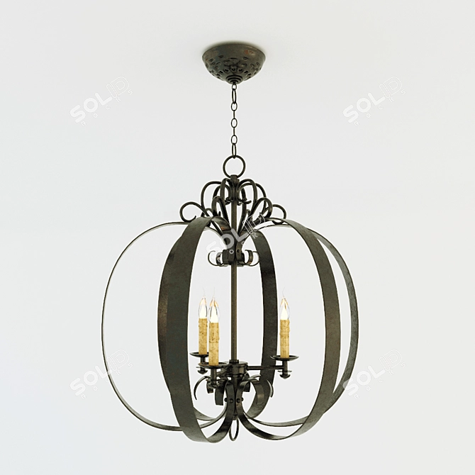 Elegant Cyan Design Julian Chandelier 3D model image 1