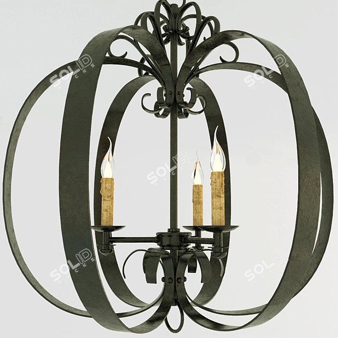 Elegant Cyan Design Julian Chandelier 3D model image 2