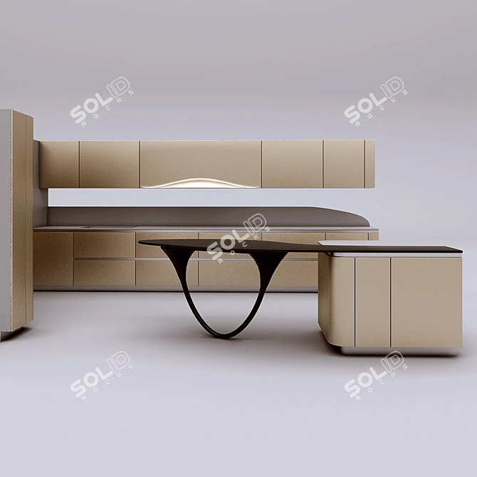 Sleek Snaidero Ola 20 Kitchen 3D model image 1