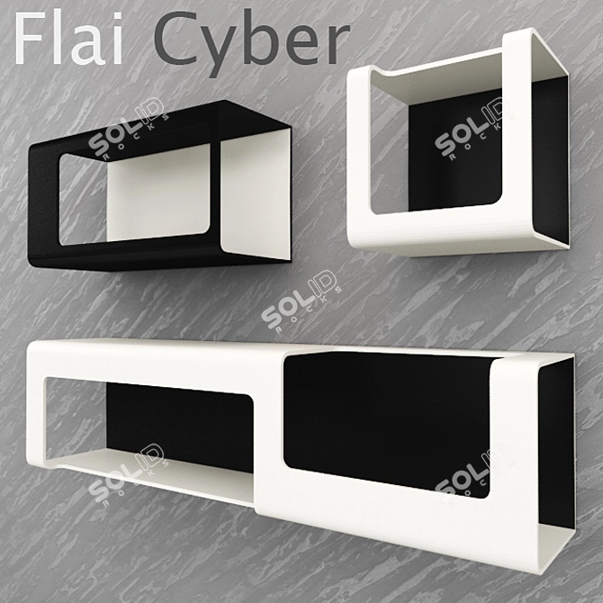 Sleek Cyber Shelves 3D model image 1