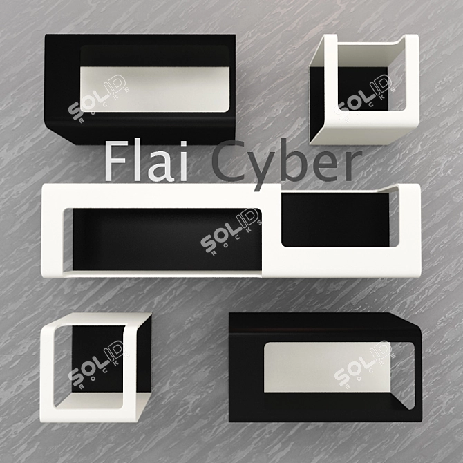 Sleek Cyber Shelves 3D model image 3