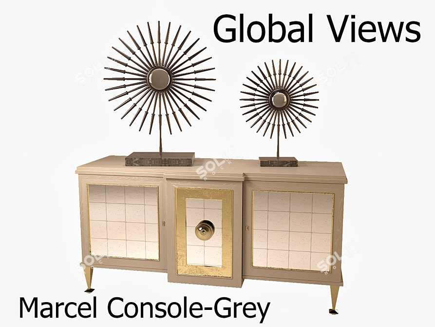 Modern Grey Console: Global Views Marcel 3D model image 1