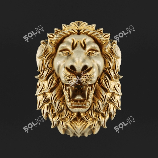 Majestic Lion Wall Decor 3D model image 1