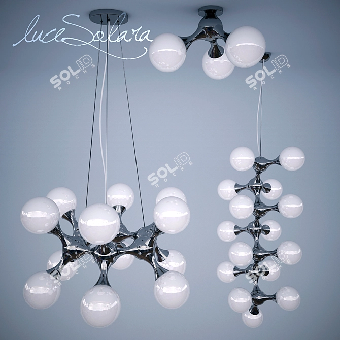 LuceSolara 3024 - Modern Chrome/White Pendant Light Collection 3D model image 1