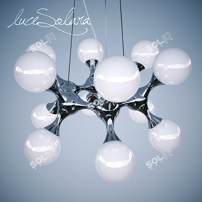 LuceSolara 3024 - Modern Chrome/White Pendant Light Collection 3D model image 2