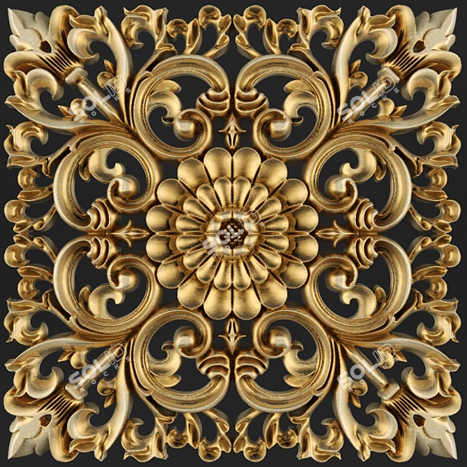 Intricate Carving Pattern 3D model image 1