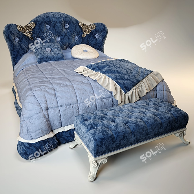 VOLPI Mafalda Bed Set: Stylish Comfort 3D model image 1