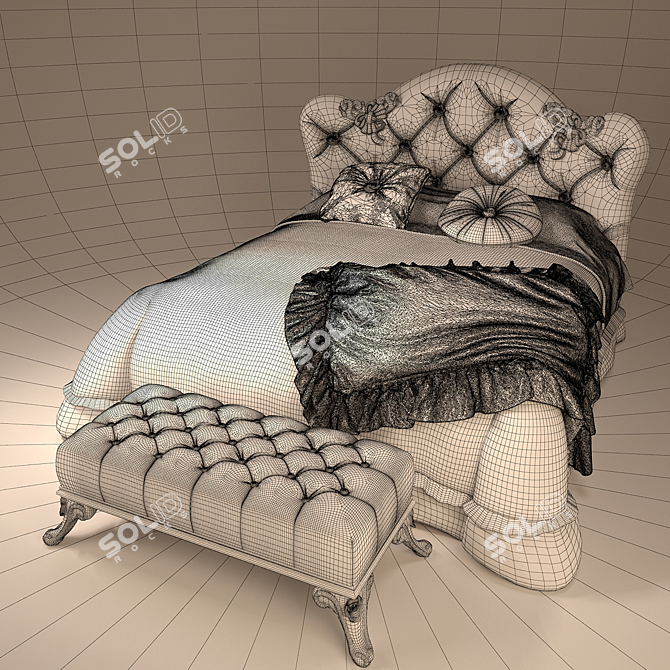 VOLPI Mafalda Bed Set: Stylish Comfort 3D model image 2