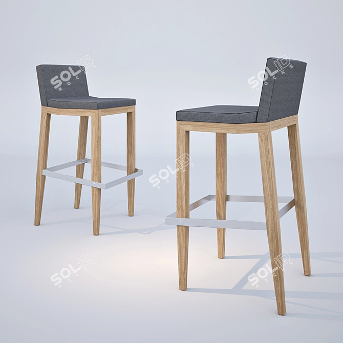 Elegant INKA Bar Stool 3D model image 1