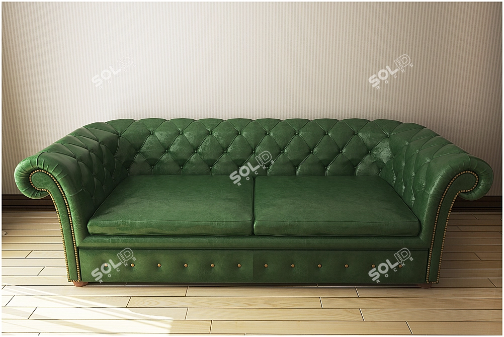 Elegant English Sofa Collection 3D model image 2