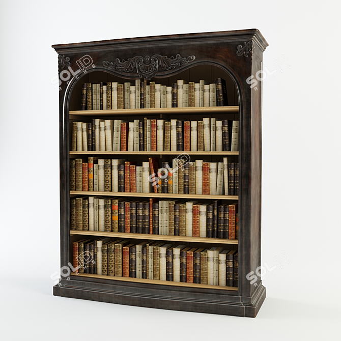 Vintage Bookshelf Bundle - CHELINI art.2129 3D model image 1