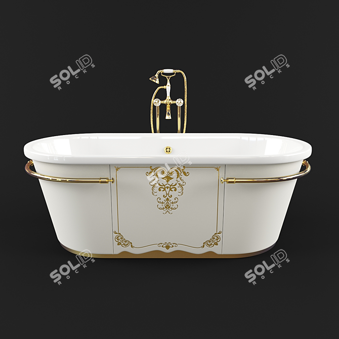 Luxury Diadema Bath with Floor Mixer 3D model image 1