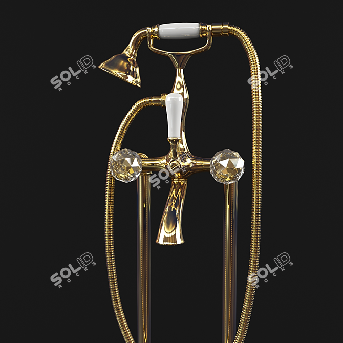 Luxury Diadema Bath with Floor Mixer 3D model image 2
