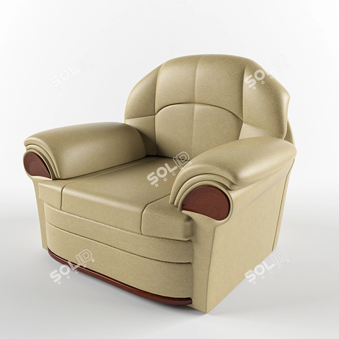 Crown 12 Armchair: Elegant Design 3D model image 1