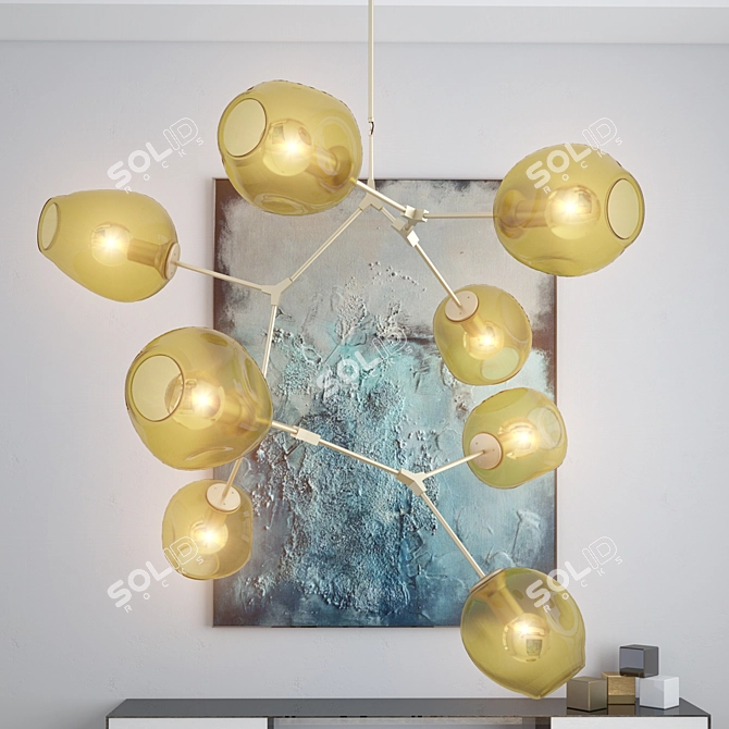 Elegant Crystal Chandelier 3D model image 1