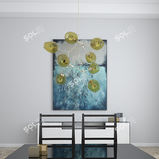 Elegant Crystal Chandelier 3D model image 3