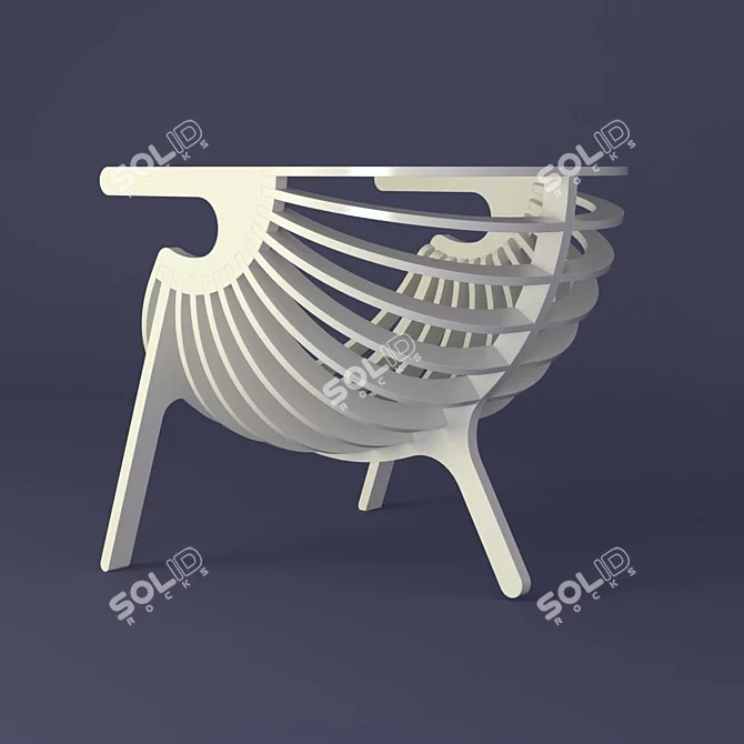 Modern Frame Chair 3D model image 2