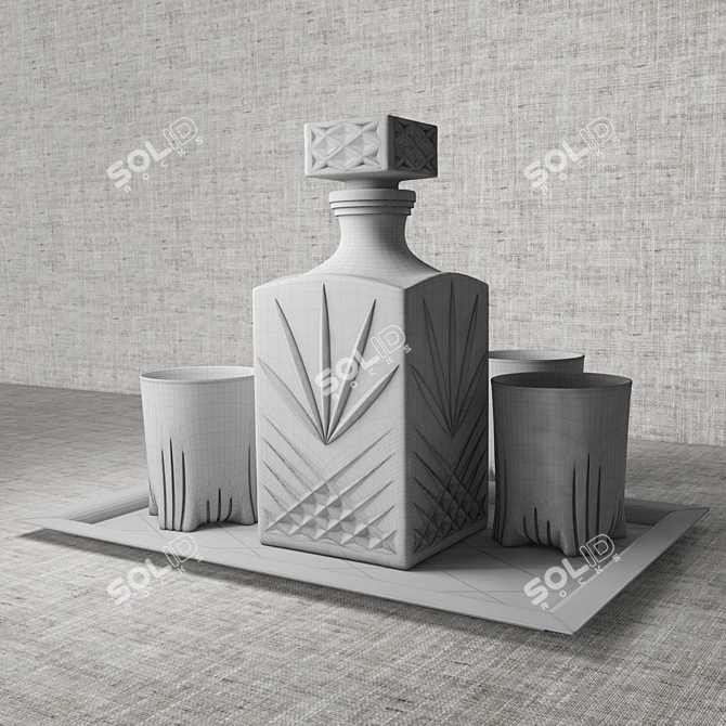 Title: Elegant Bormioli Rocco SELECTA Whiskey Set 3D model image 2