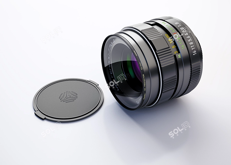 Vintage Helios Lens 3D model image 1