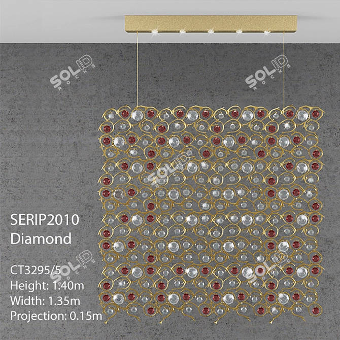 Luxurious SERIP2010 Diamond Chandelier 3D model image 1