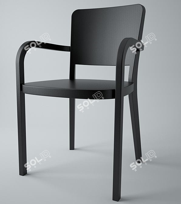 Elegant Bentwood Chair with Moulded Plywood Back 3D model image 1