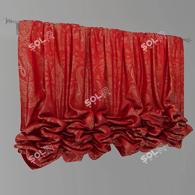 Elegant Austrian Curtains: Perfectly Tuned Vray Materials 3D model image 1