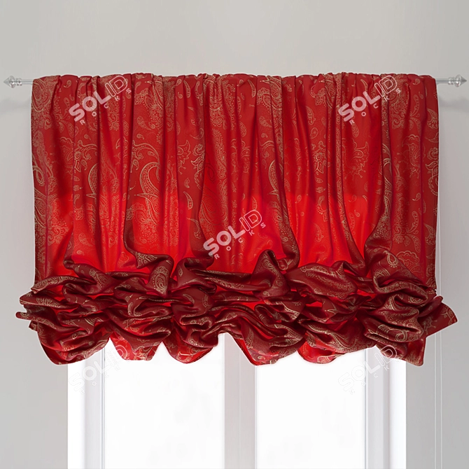 Elegant Austrian Curtains: Perfectly Tuned Vray Materials 3D model image 2