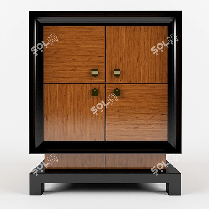 Stylish Nightstand 3D model image 2