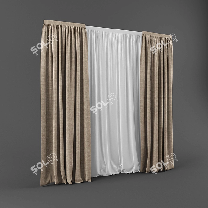 Modern Style Blinds & Sheers 3D model image 1