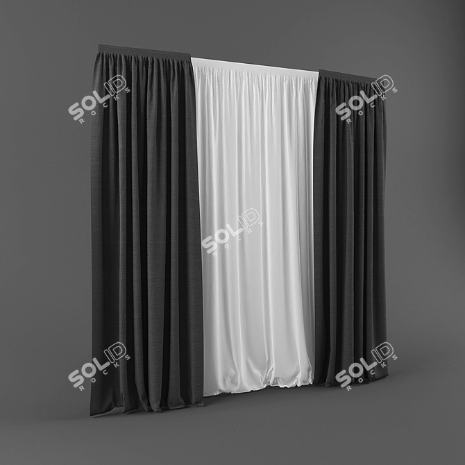 Modern Style Blinds & Sheers 3D model image 2